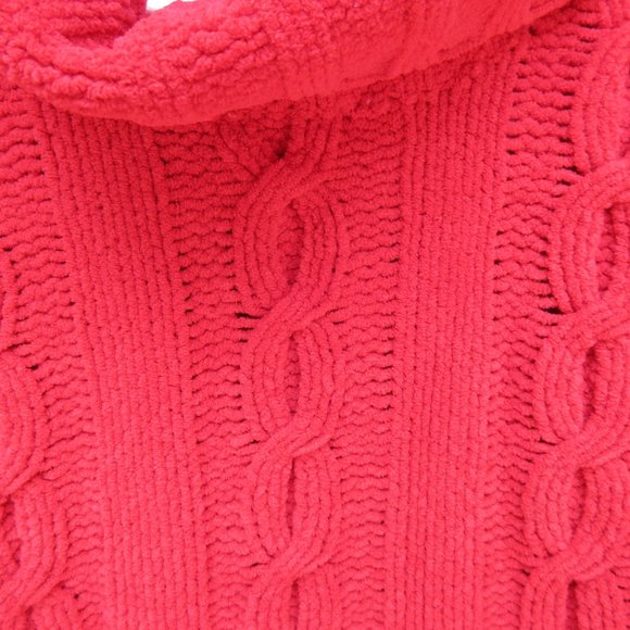 CLAUDIA D Small Red Long Sleeve Knit Sweater Turtleneck - Picture 3 of 5